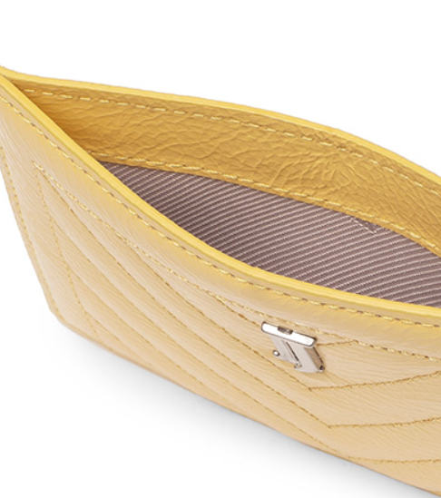 J.ESTINA Joelle Quilting Leather Card Case (Yellow) from Korea _H1 by J.ESTINA