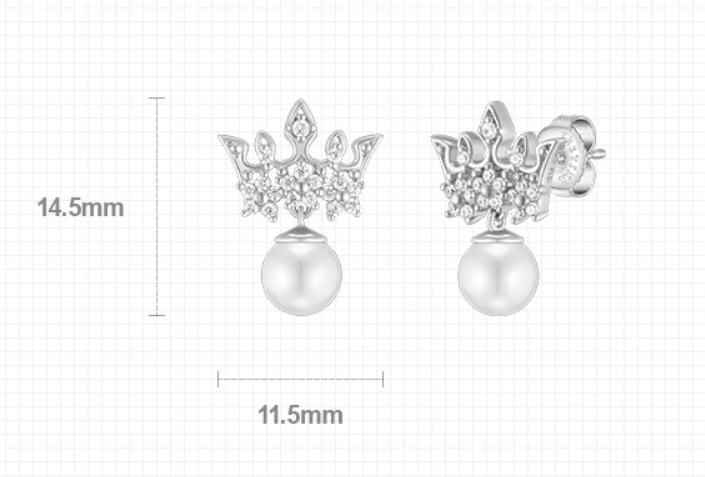 J.ESTINA Tiara Earring (Pearl White) #Celebrity Accessory #IU from Korea _H1 by J.ESTINA