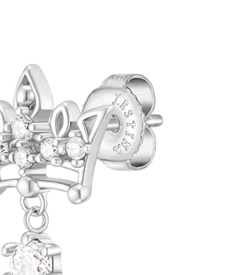 J.ESTINA Tiara Earring (Silver) #Celebrity Accessory #IU from Korea _H1 by J.ESTINA