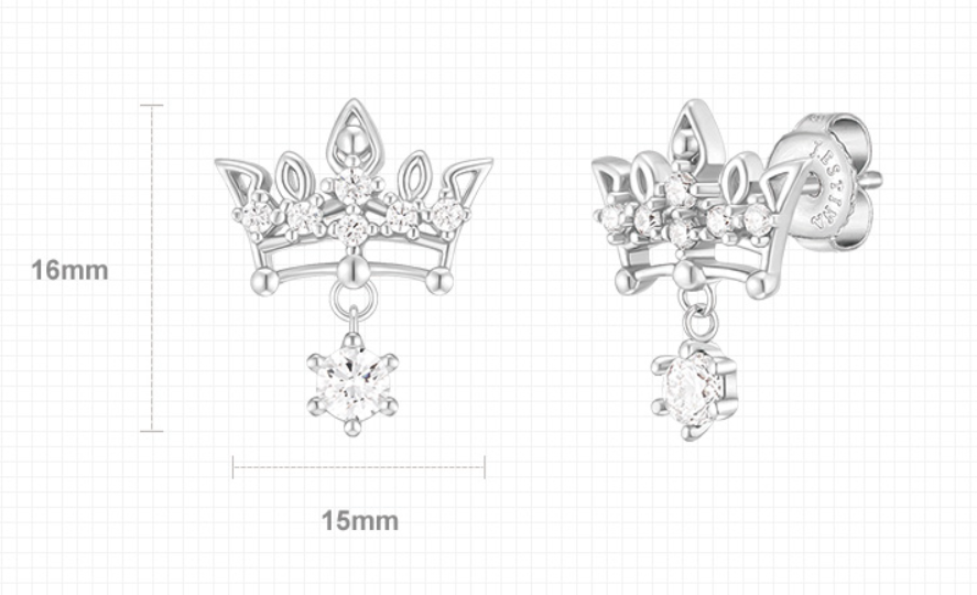 J.ESTINA Tiara Earring (Silver) #Celebrity Accessory #IU from Korea _H1 by J.ESTINA