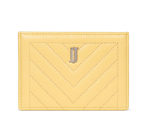 J.ESTINA Joelle Quilting Leather Card Case (Yellow) from Korea _H1