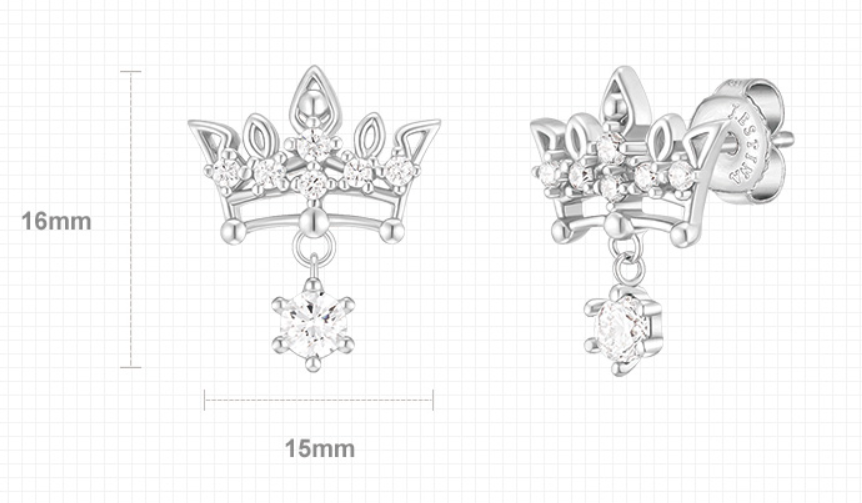 J.ESTINA Tiara Necklace + Earring Set #Celebrity Accessory #IU from Korea _H1 by J.ESTINA