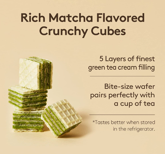 OSULLOC Green Tea Wafers Cube(Cookies), 1 Pack 100g from Korea_KT