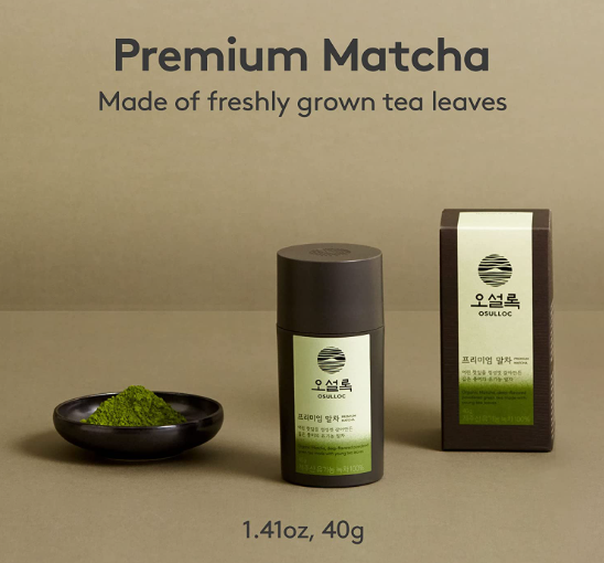 OSULLOC Matcha Powder (Unsweetened) & Premium Matcha Powder (Unsweetened), Premium Organic (USDA) Pure Leaf Green Tea from Jeju by OSULLOC