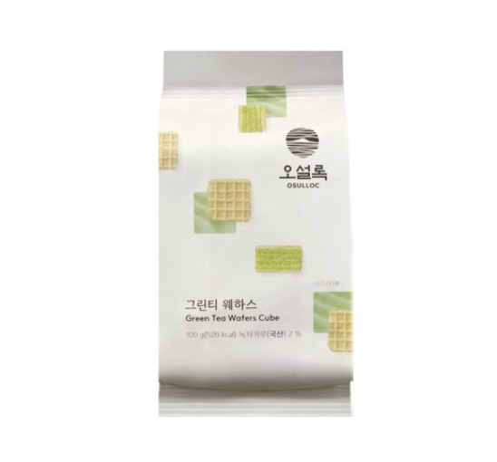 OSULLOC Green Tea Wafers Cube(Cookies), 1 Pack 100g from Korea_KT