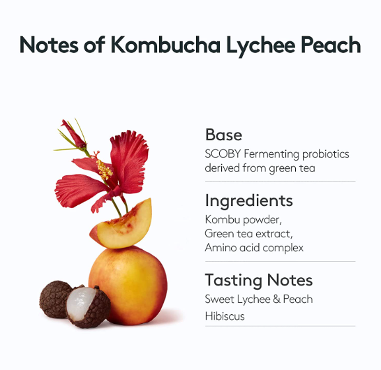 Osulloc Kombucha Tea Lychee Peach, 1 Box 10ea, from Korea by OSULLOC