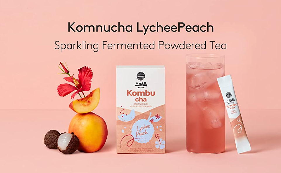 Osulloc Kombucha Tea Lychee Peach, 1 Box 10ea, from Korea by OSULLOC