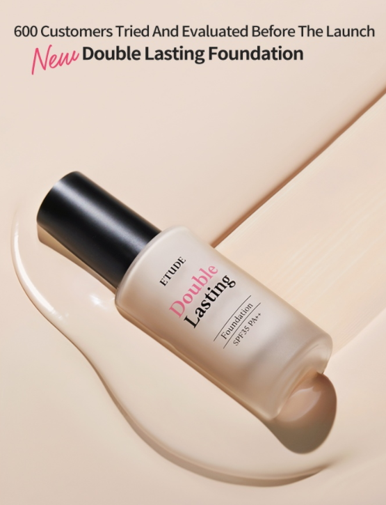ETUDE Double Lasting Foundation, SPF35 PA++, 12 Colours from Korea by ETUDE