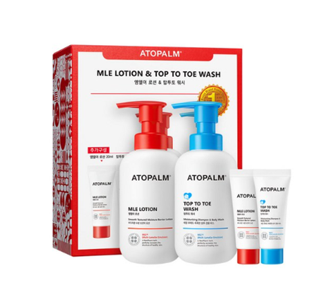 ATOPALM MLE Baby Lotion + Top To Toe Wash Set (4 Items) from Korea