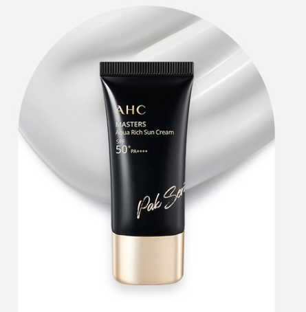 AHC Masters Aqua Rich Sun Cream & Pure Rescue Real Eye Cream For Face (3 Items) from Korea