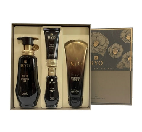 Ryo Hwayoon Beautiful Aging Shampoo for Hair Loss & Scalp Relaxing care Set (4 Items) from Korea