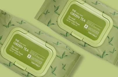 2 x TONYMOLY The Chok Chok Green Tea No-wash Cleansing Tissue (100ea) from Korea_CL