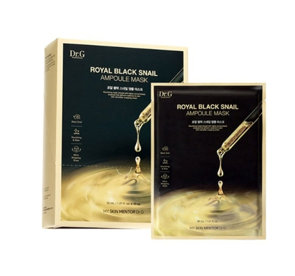 10 x Dr.G Royal Black Snail Ampoule Mask 30ml from Korea by Dr.G