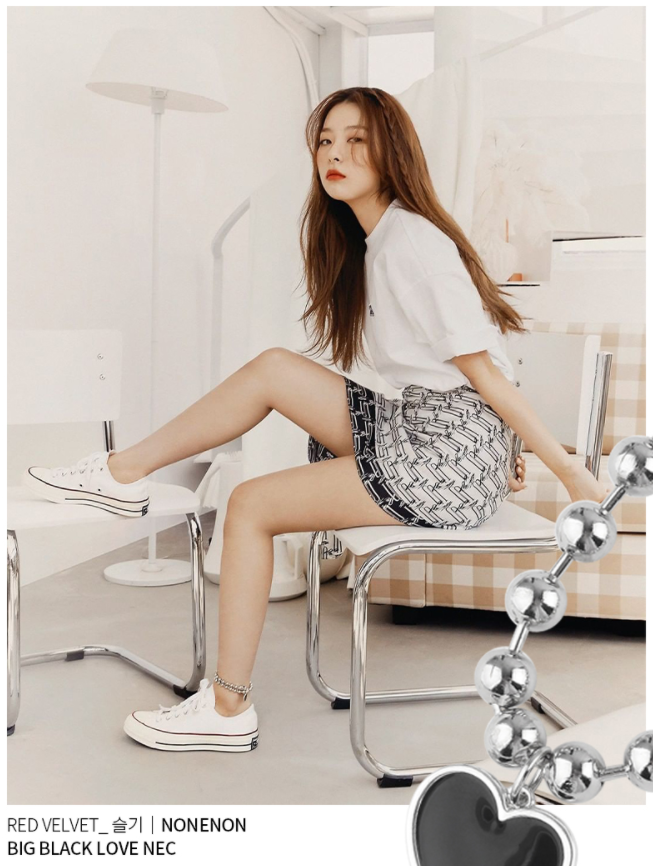 Nonenon Big Black Love Nec from Korea #Celebrity Accessory #GIRS GENERATION-TAEYEON #SUNMI #RED VELVET-SEULGI #MAMAMOO-MOONBYUL from Korea_H1 by Nonenon
