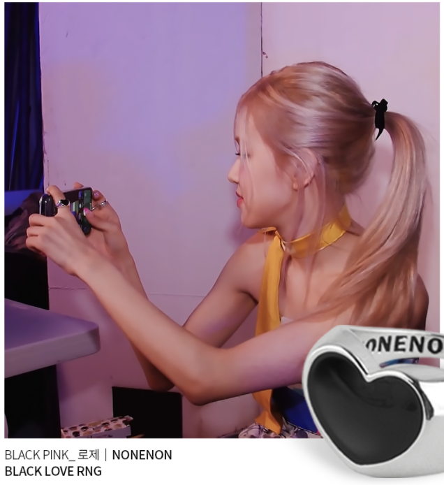 Nonenon Black Love Rring #Celebrity Accessory #BLACKPINK-ROSE #TAEYEON #RED VELVET-JOY from Korea_H1 by Nonenon